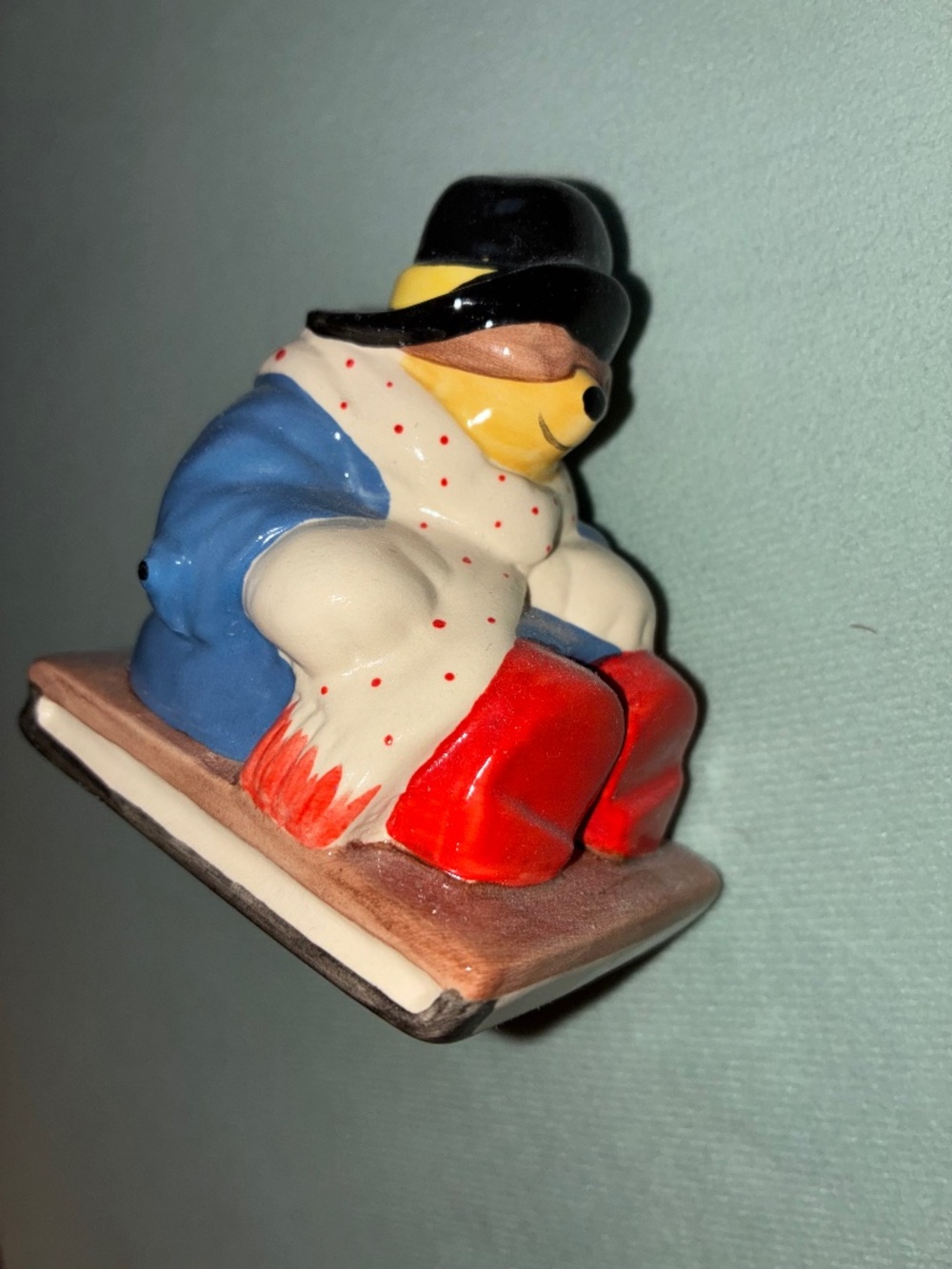 Paddington Bear Tobogganing Book Porcelain Figurine Coalport 1982